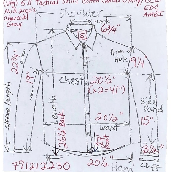 5.11 Tactical Shirt Wmns S Gray Canvas Vented Button Down Roll Tab L/S CCW 62063 - Picture 3 of 16